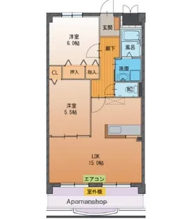 富山県富山市金代【マンション】の間取り