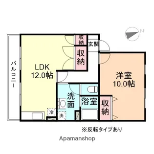 ペルレ南富山C棟【202号室】の間取り