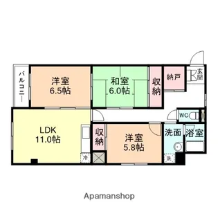 富山県富山市大町【マンション】の間取り