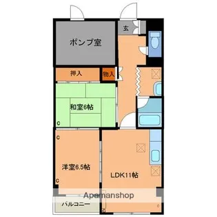 富山県富山市大町【マンション】の間取り