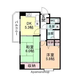 ダイアパレス城北【612号室】の間取り