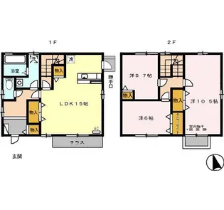 富山県富山市下奥井1丁目【一戸建】の間取り