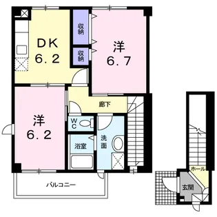 ヴィラノールD【2階】の間取り