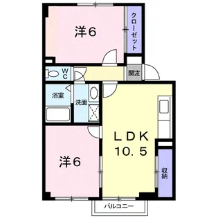 ビューレンゲB【202号室】の間取り