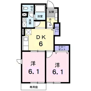 リバーサイド・ドリームⅦ【1階】の間取り