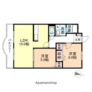 富山県富山市金代【マンション】の間取り