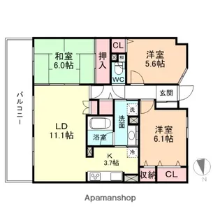 サーパス窪本町【5階】の間取り