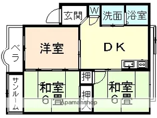 コーポ秋峰(しゅうほう)【203号室】の間取り