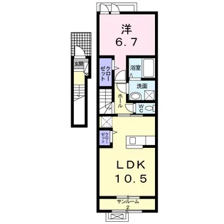 シエル ブルー【2階】の間取り