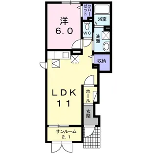 グランMIKI 1【1階】の間取り