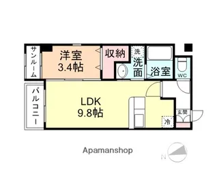 カナルパークコートⅣ【205号室】の間取り