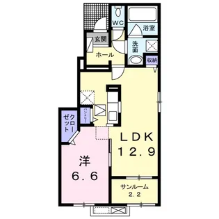 プルミエール手屋Ⅱ【1階】の間取り