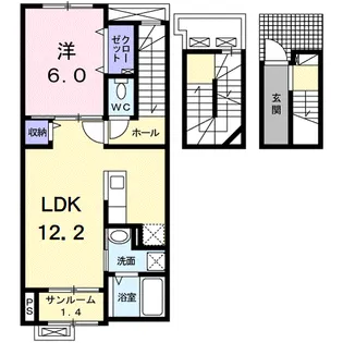 シャンティⅡB【3階】の間取り