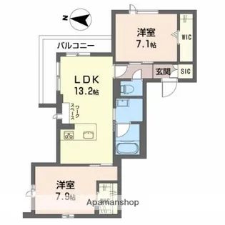 レフィシア堀川小泉【2階】の間取り