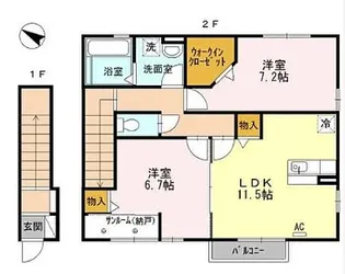 ブランズ開 B棟【2階】の間取り