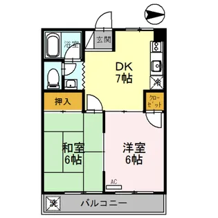 コーポ宮崎【1階】の間取り