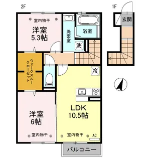 MI CASA TU CASA(ミカサツカサ)【2階】の間取り