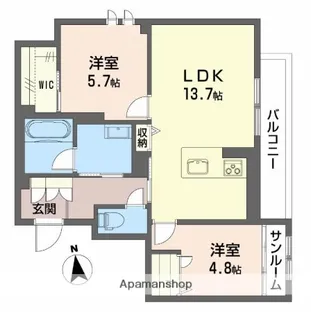 シャーメゾン アトリエ—ル【3階】の間取り