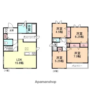 富山県富山市東町3丁目【一戸建】の間取り