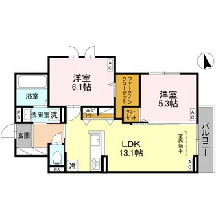 富山県富山市粟島町2丁目【アパート】の間取り