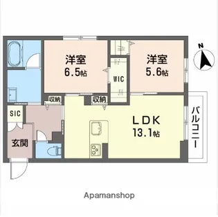シャーメゾンMⅡ【1階】の間取り