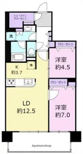 サーパス安野屋スクエアガーデン【7階】の間取り