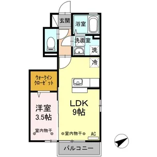 プレジール町新 A【1階】の間取り