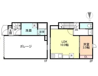 ガレッジ花園町【1階】の間取り