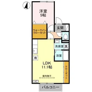 セジュール山室中部 B【2階】の間取り