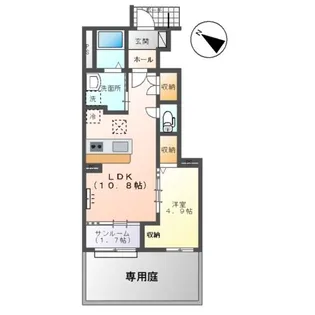 富山市山室アパート【1階】の間取り