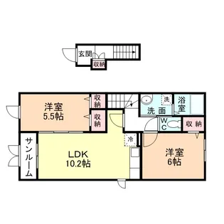 ぽこあぽこA【2階】の間取り