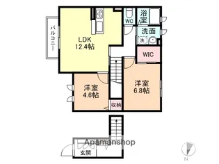 富山県富山市中川原【アパート】の間取り