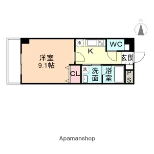フロンティアイースト【403号室】の間取り