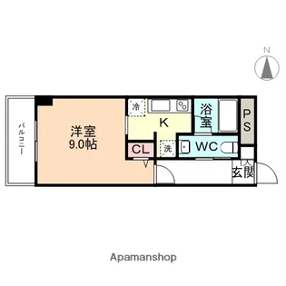 フロンティアイースト【405号室】の間取り