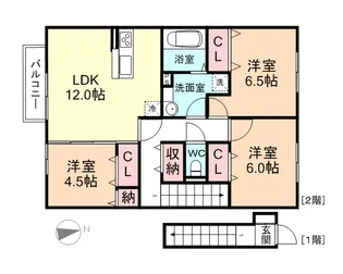 パティオ【2階】の間取り