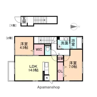 D−ROOM黒崎【2階】の間取り