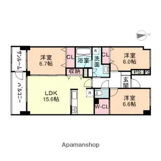 シェモア丸の内【4階】の間取り