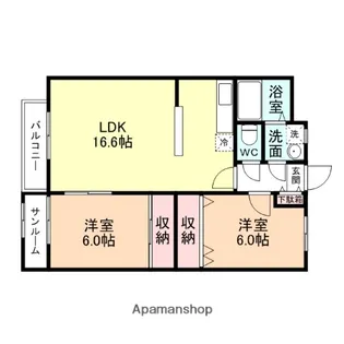 コスモス南【3階】の間取り