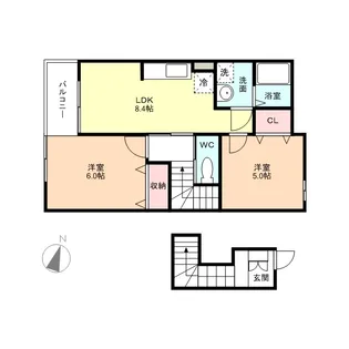 2LDKの間取り画像