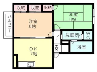 富山県富山市下赤江町2丁目【アパート】の間取り