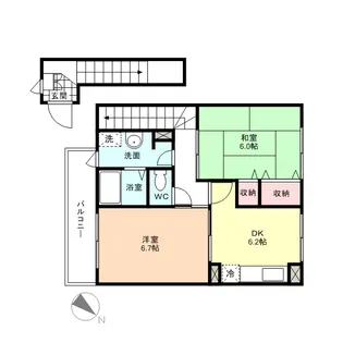 カーサ・フィオーレS棟【2階】の間取り