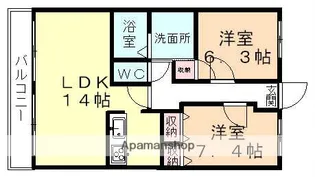 ハートフルマンション シャーレー【1階】の間取り