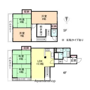 富山県富山市上袋【マンション】の間取り