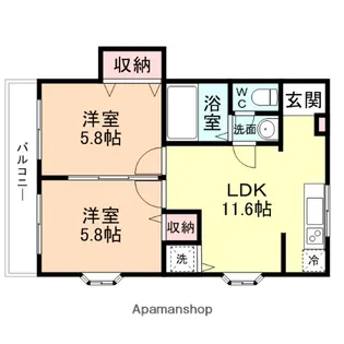 コンチネンタル安野屋【406号室】の間取り