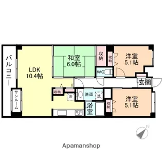 エグゼ富山【8階】の間取り