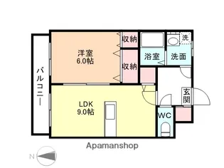 ク・レイン奥田【206号室】の間取り