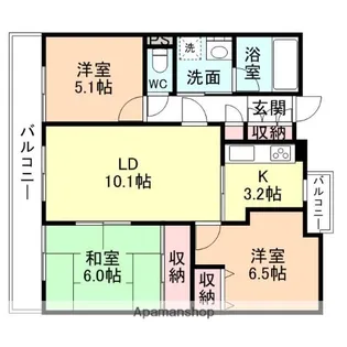 ローレルコート松川・桜橋【8階】の間取り