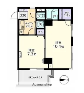 信開ウエラコート日之出町【4階】の間取り