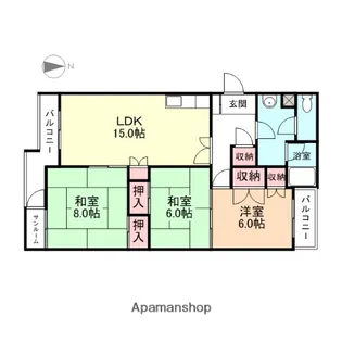 フジシャトー【3階】の間取り
