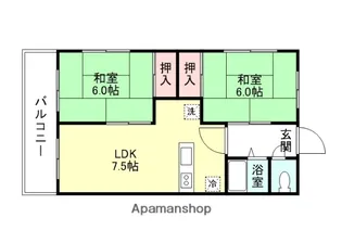 サンシャイン88 A棟【610号室】の間取り